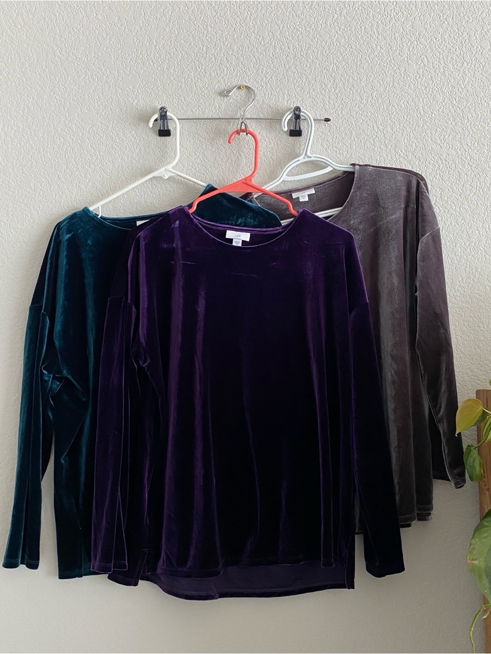3 J. Jill Velvet Long-Sleeve Shirts